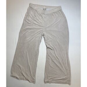 Chicos Travelers  Size 2  ( Med ) Light Beige Wide Leg Slinky Lined High Rise